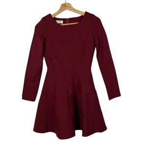 Boutique Bei Bella Red Ponte Long Sleeve Mini Dress 2